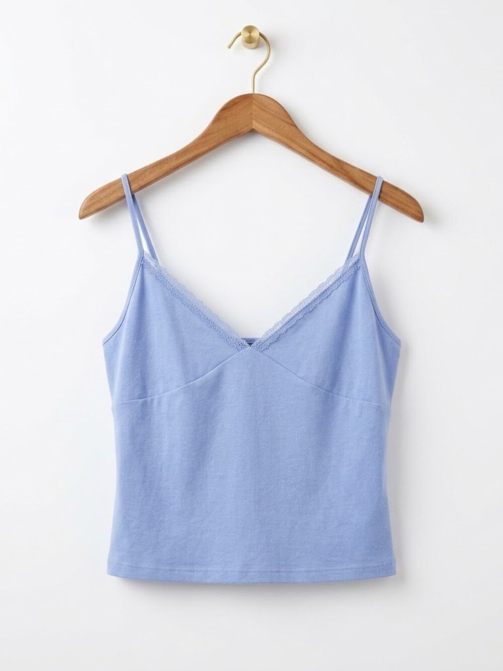 Cami Top Size XL Women's Periwinkle Blue Lace Trim Y2K Fairycore Grunge Boho